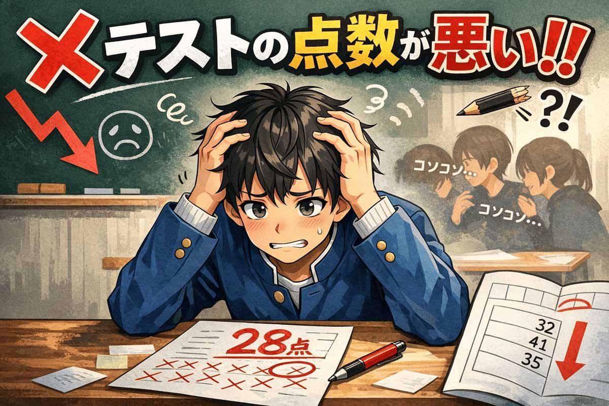 テストの点数が悪い？ 落ち込まなくてもだいじょーぶ！！